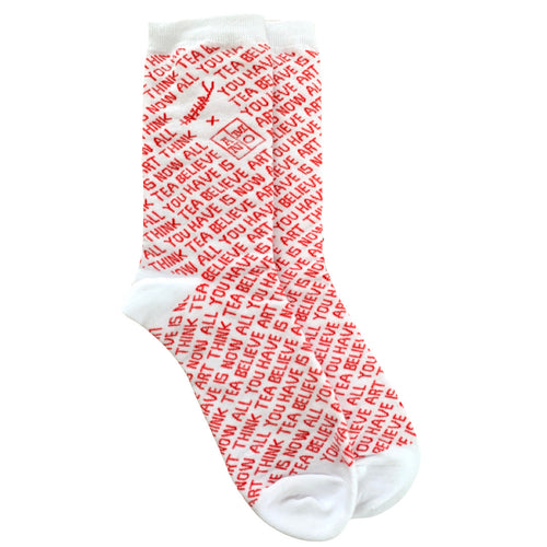 The INJURY X ANMO red and white socks