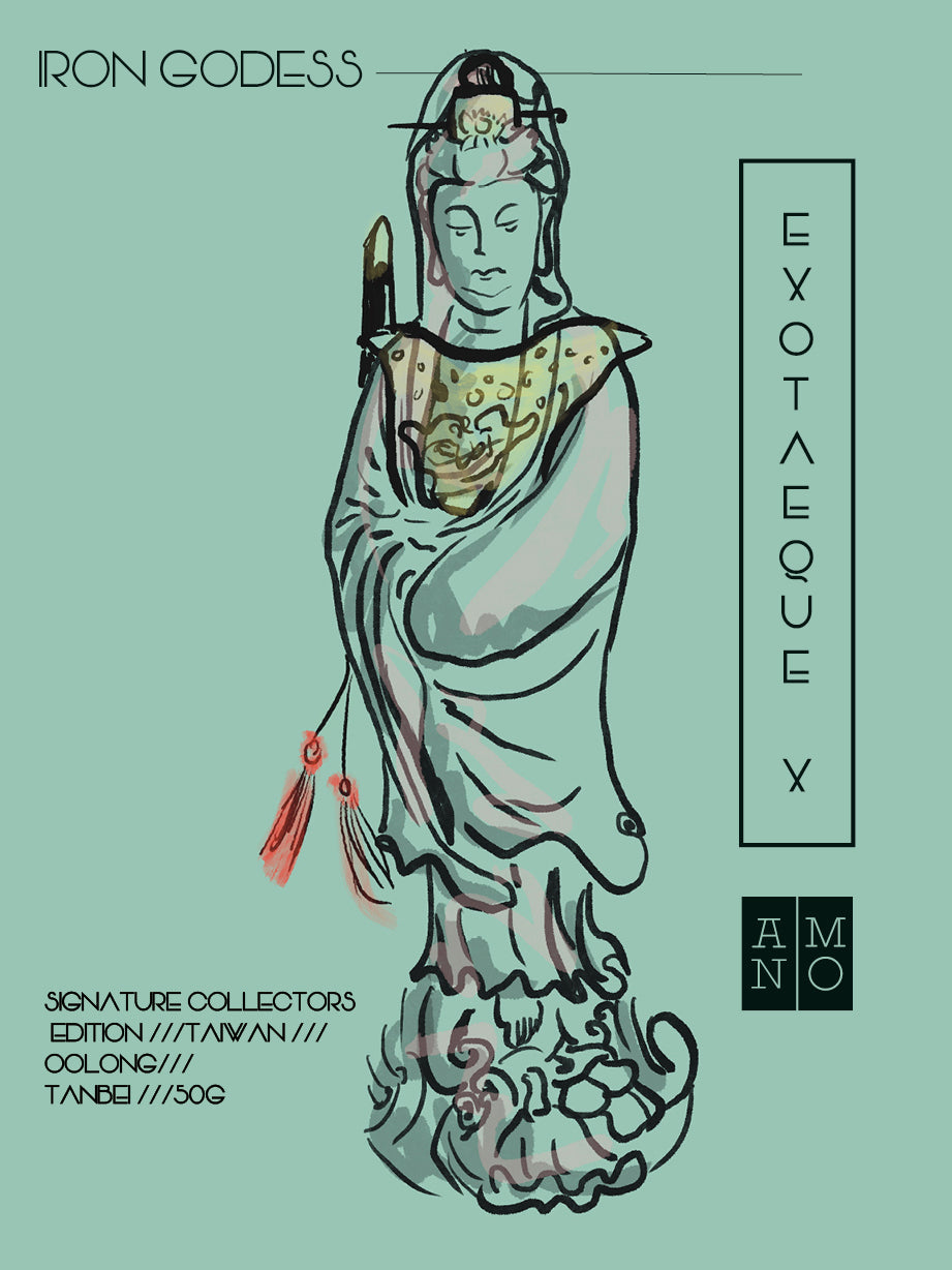 Exoteaque x ANMO Iron Goddess - taiwenese Tanbei ( charcoal baked ) Oolong - signature Collectors edition