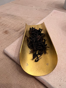 tea scoop ( brass and silver ) by goldsmith and jewelry artist Jacolijn Verhoef